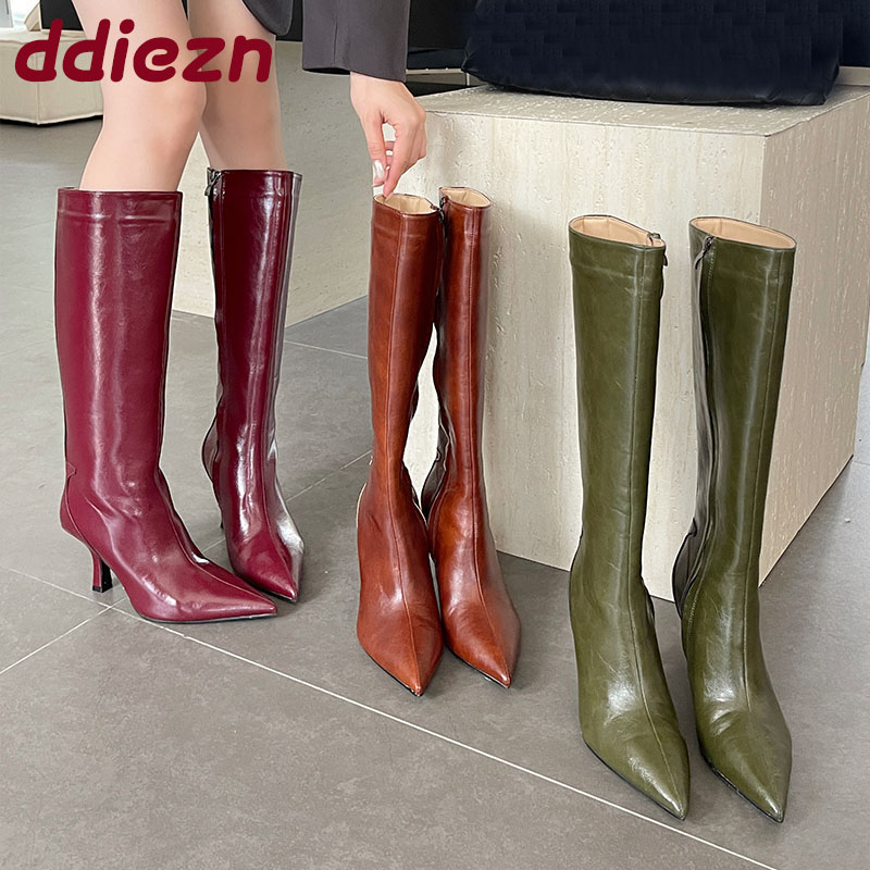Xxl Women Fashion - Fashion Pointed Toe Ladies Knee High