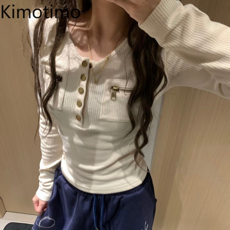 Women Fashion Simple - Kimotimo Women T-shirts Simple Long Sleeve