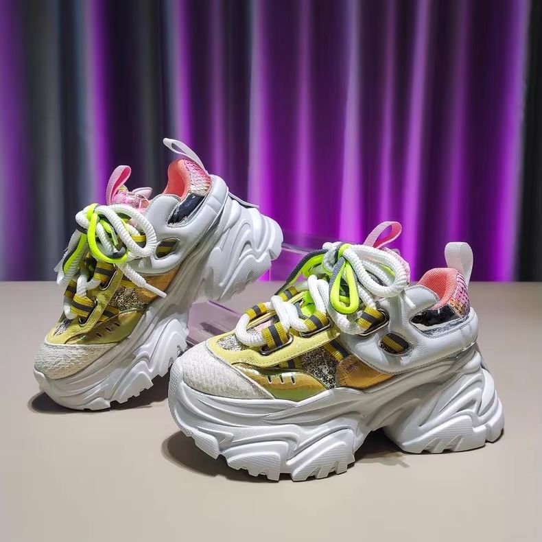 Women'S Yellow Fashion Sneakers - Fashion Design Women Spring Shoes High