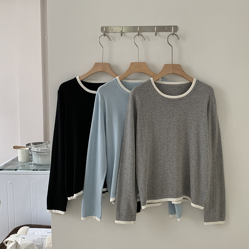 Sale Fashion Women - 100% Cotton Women O-neck Color Blocking