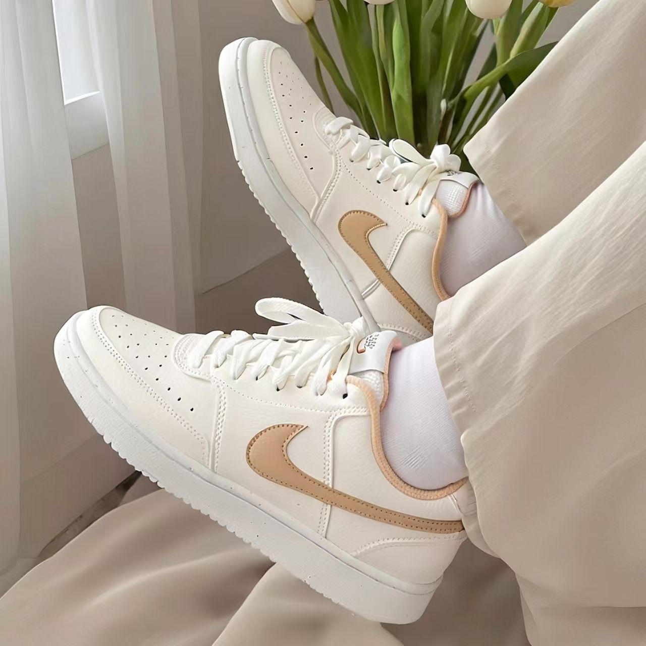 Women'S Yellow Fashion Sneakers - Nike Court Vision 1 Low-Top Sneakers