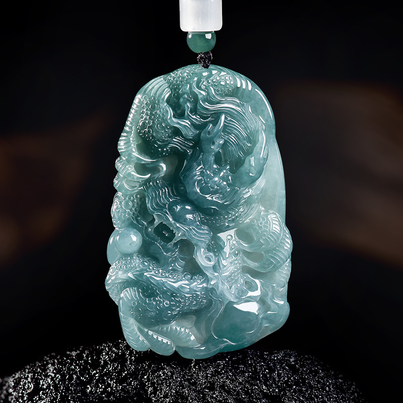 Natural Burmese Jadeite Dragon - Women Fashion Designer 评论和价格