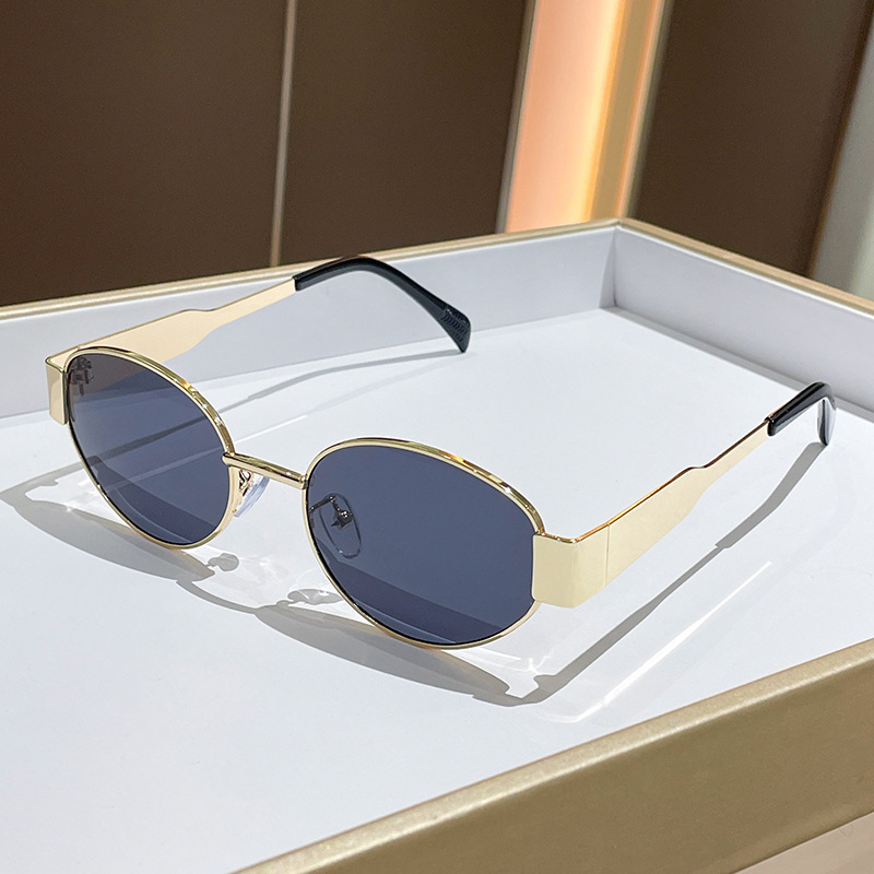 Trendy Round Frame Metal Sungl - Women'S Fashion Eyeglasses 评论和价格