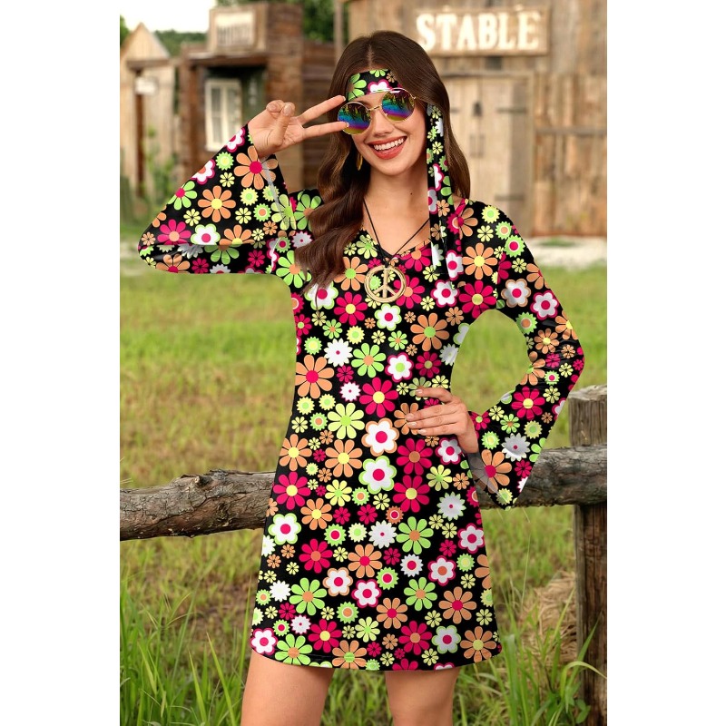 Women's 5 Pcs Halloween 70s Hi - Women'S Fashion From The 70S 评论和价格