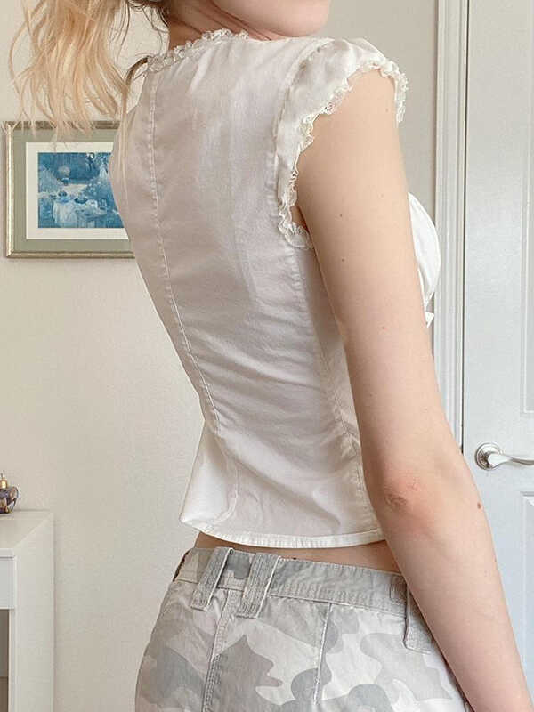 Sweet Spicy Lace Trim Short Sl - Women'S Young Fashion 评论和价格