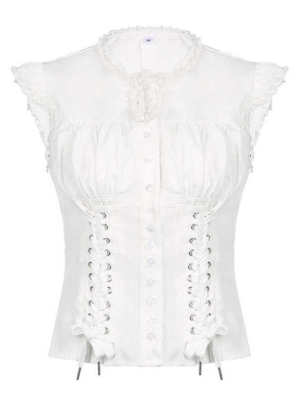 Sweet Spicy Lace Trim Short Sl - Women'S Young Fashion 评论和价格