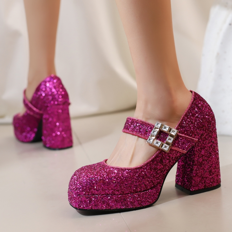 Women's Block High Heels Mary  - Xxl Women Fashion 评论和价格