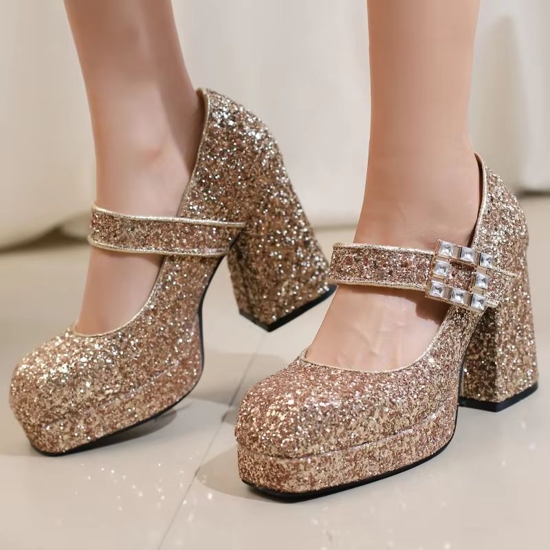 Women's Block High Heels Mary  - Xxl Women Fashion 评论和价格
