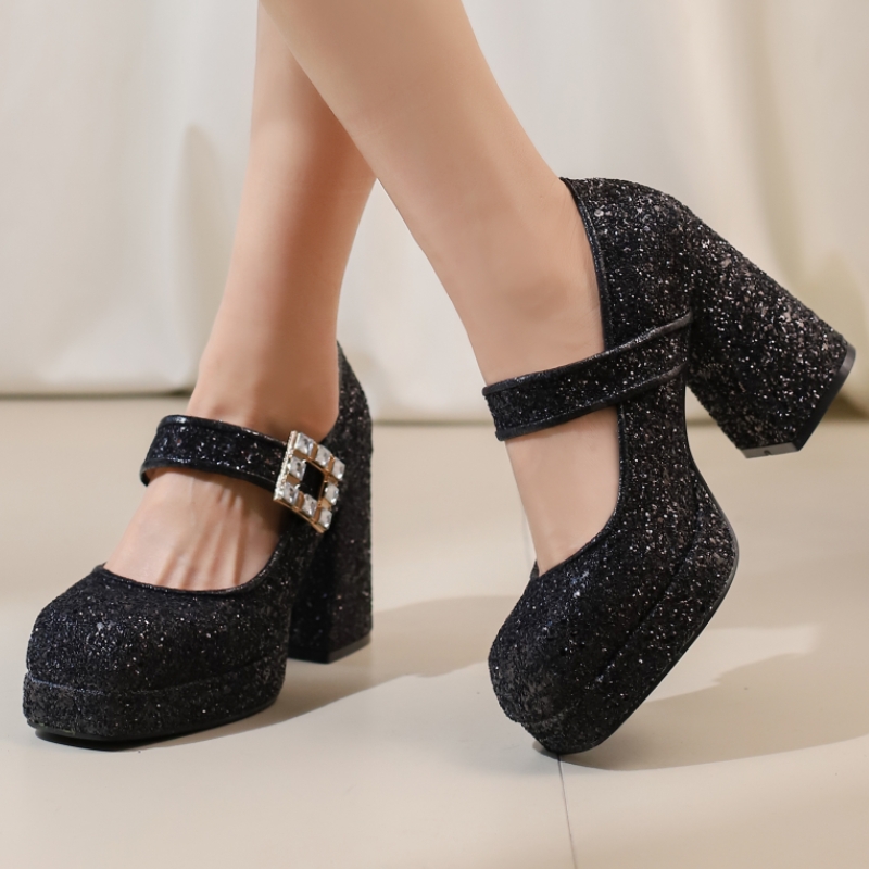 Women's Block High Heels Mary  - Xxl Women Fashion 评论和价格