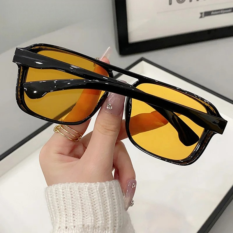 Square Double Bridges Sunglass - Women'S Fashion Eyeglasses 评论和价格