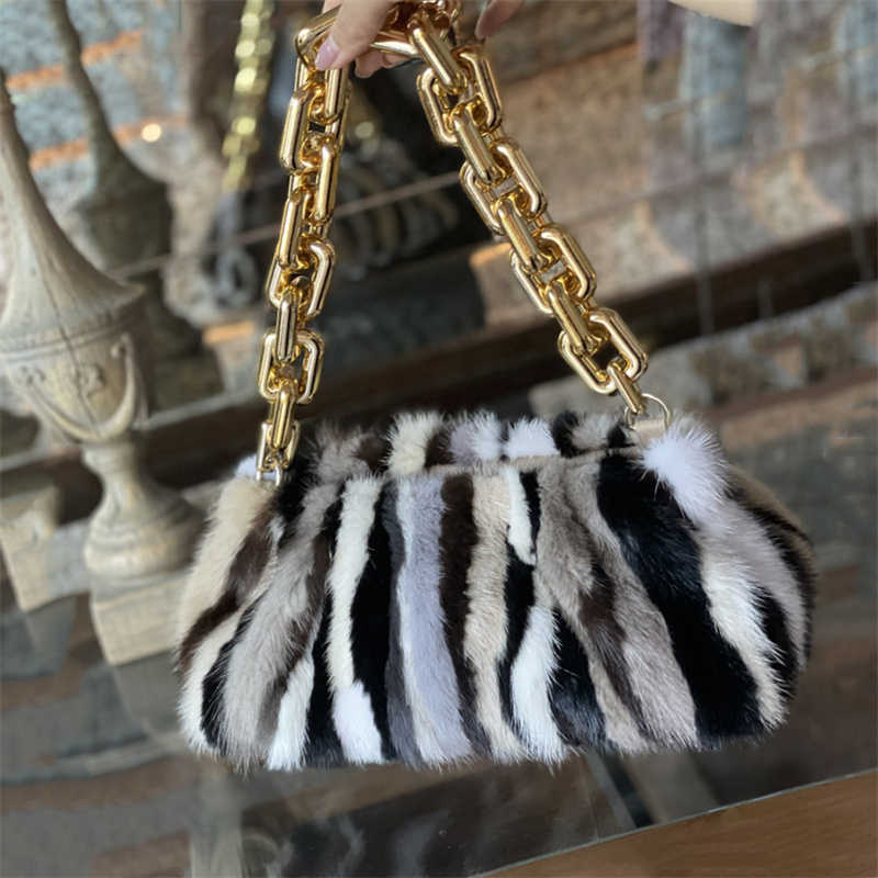 Winter Style Clip Bag Mink Fur - Women'S Real Y2K Fashion 评论和价格