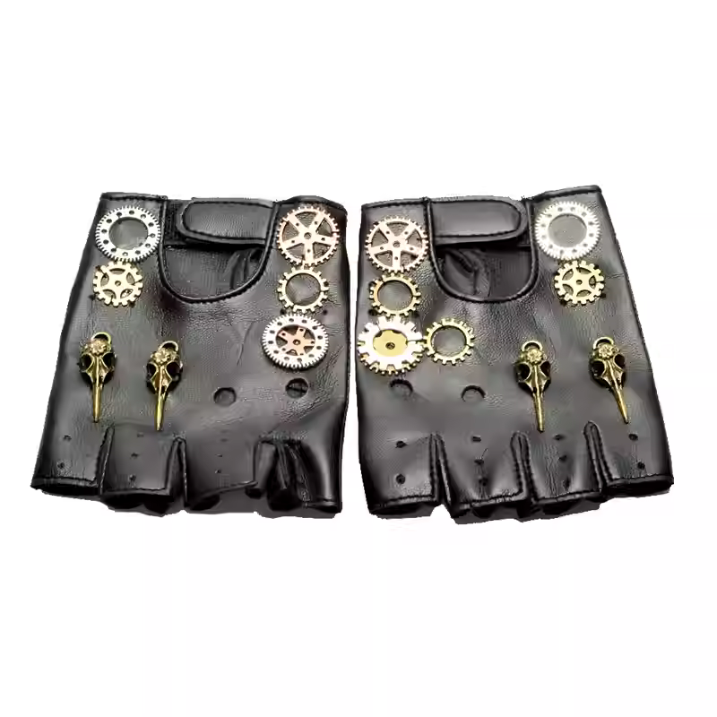 Steampunk PU Leather Fingerles - Women Fashion Gloves 评论和价格