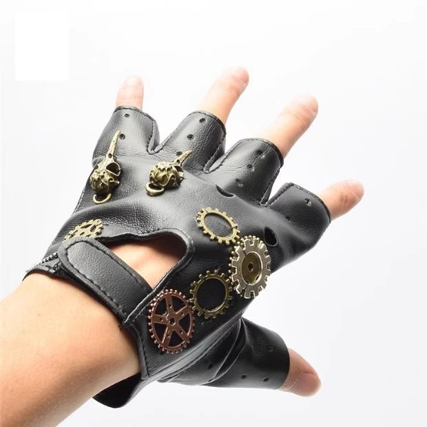 Steampunk PU Leather Fingerles - Women Fashion Gloves 评论和价格