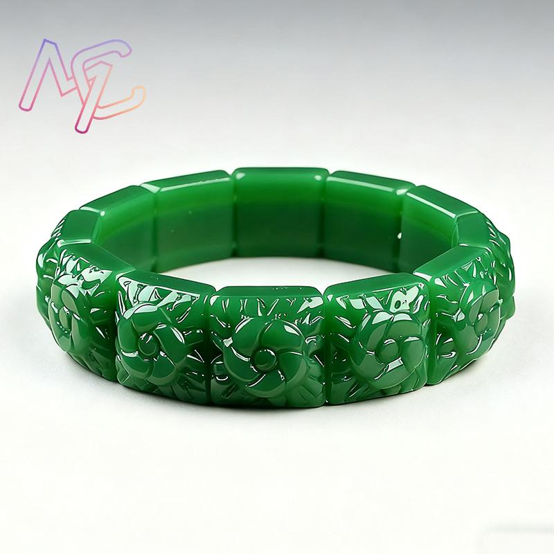 Real Jade Flower Bracelet Bang - Women Fashion Designer 评论和价格