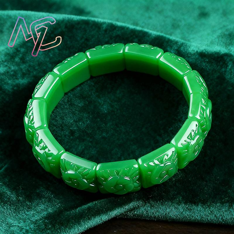 Real Jade Flower Bracelet Bang - Women Fashion Designer 评论和价格