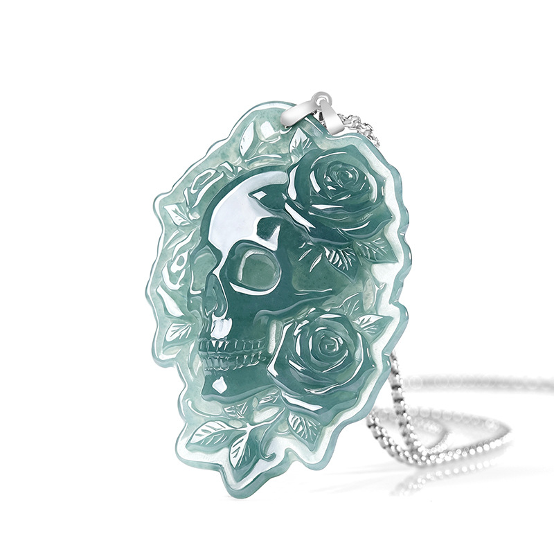 Natural Burmese Jadeite Skull  - Women Fashion Designer 评论和价格
